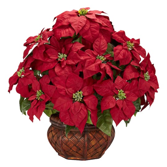 22&#x22; Potted Poinsettia with Decorative Planter